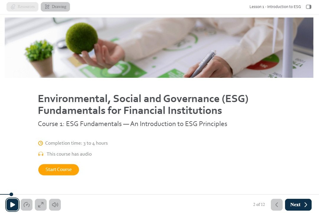 ESG Course: Course title page