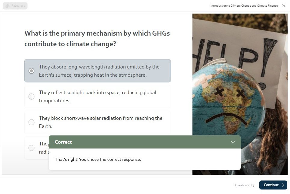 Green Finance Course: Knowledge check