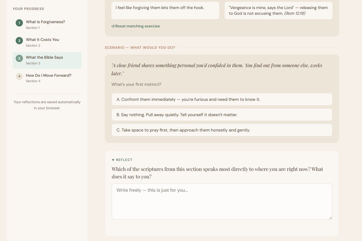 RealLifeScripture: Scenario and reflection